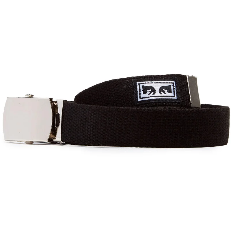 Elegant navy leather belt-Obey Big Boy Web Belt - Black