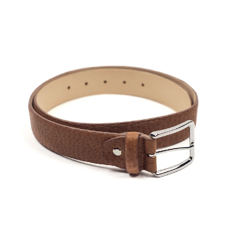 Classic leather black belt-Peccary belt, Cork