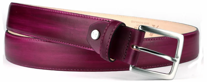 Minimalist beige leather belt-Leather Belt Plum