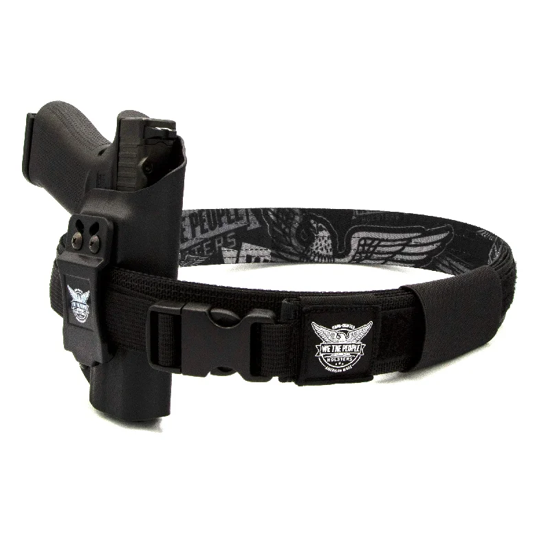 Wide canvas military belt-Raven - Low Profile Gun Belt