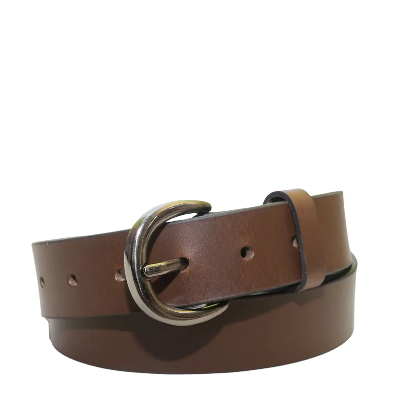 Modern matte silver belt-Replaceable Buckle Leather Belt -  BOP1.75R(N)