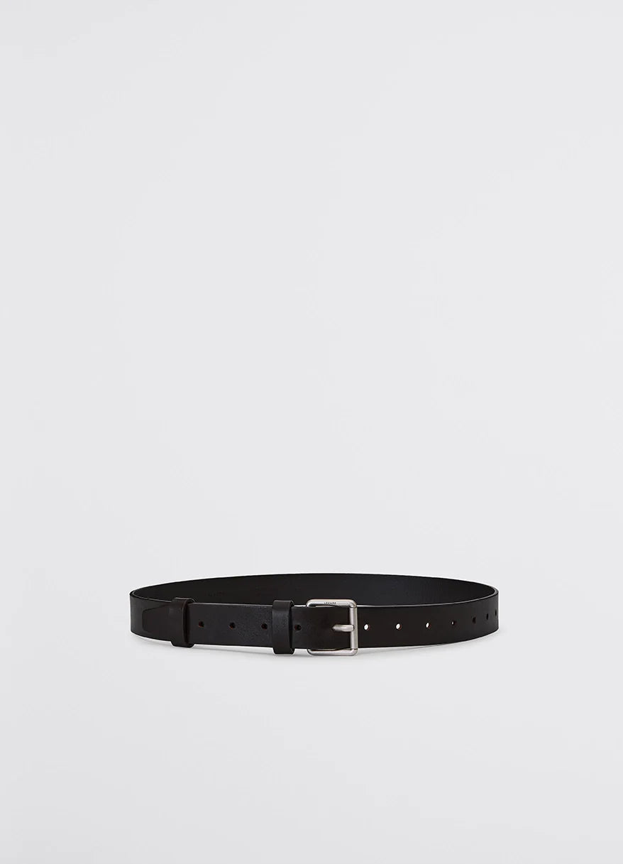 Minimalist beige leather belt-REVERSED BELT 30