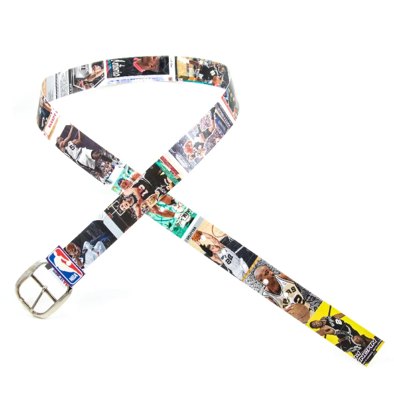 Rustic tan nylon belt-San Antonio Spurs Basketball Card Belt #4