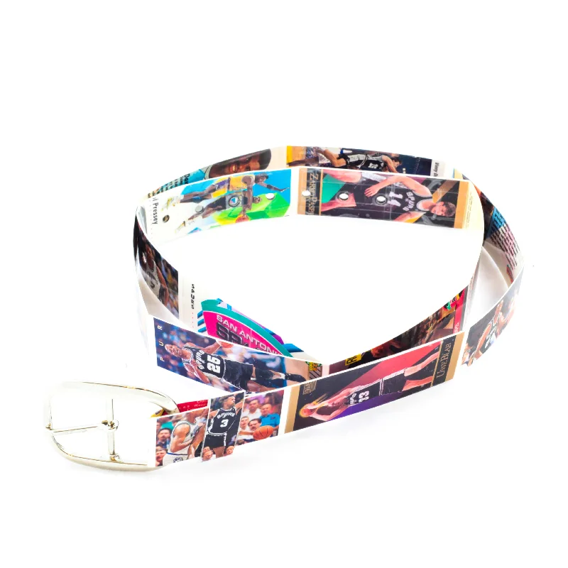 Elegant navy suede buckle-San Antonio Spurs Basketball Card Belt