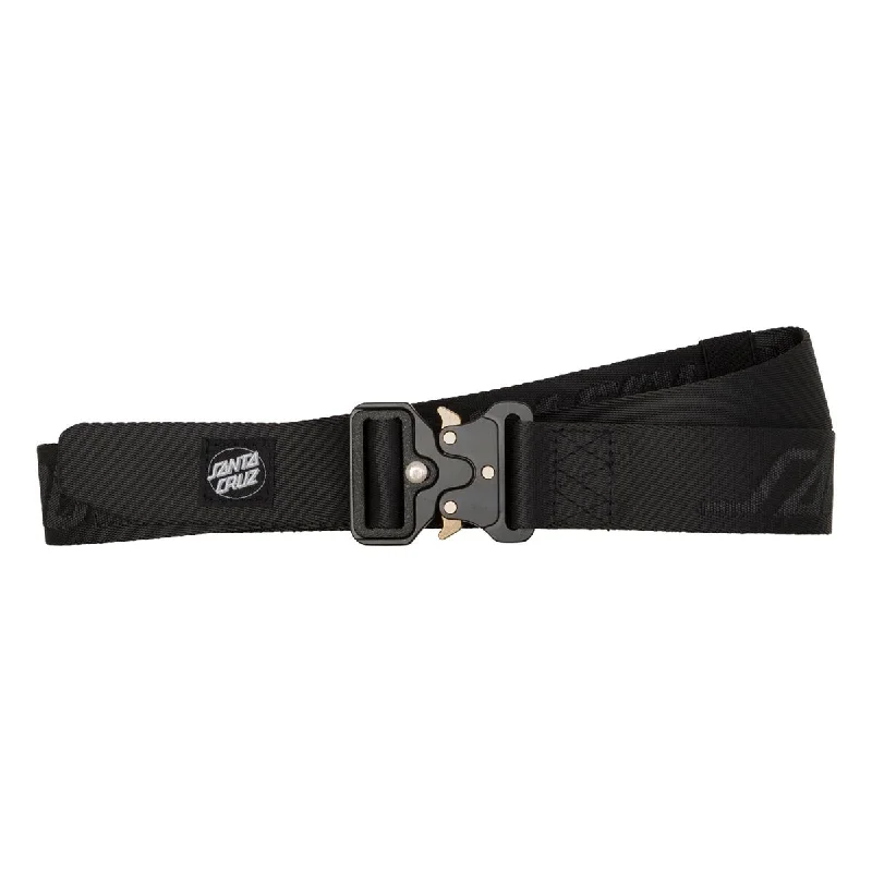 Slim patent braided belt-Santa Cruz Shackle Strip Web Belt - Black