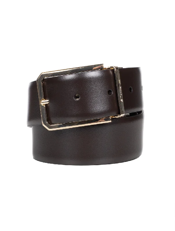 Rustic tan nylon buckle-SANTONI Reverisble Belt Multi