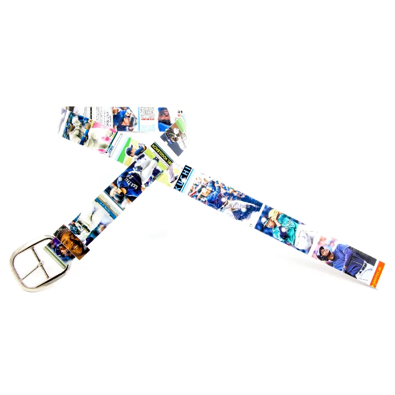 Contemporary stretch fabric belt-Seattle Mariners Baseball Card Belt #5