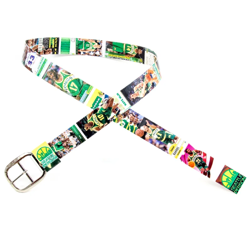 Vintage cotton floral belt-Seattle Supersonics Basketball Card Belt