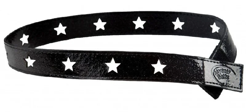 Slim braided cotton belt-MYSELF BELTS - Sparkly Cut-Out Star Print Easy Velcro Belt For Toddlers/Kids