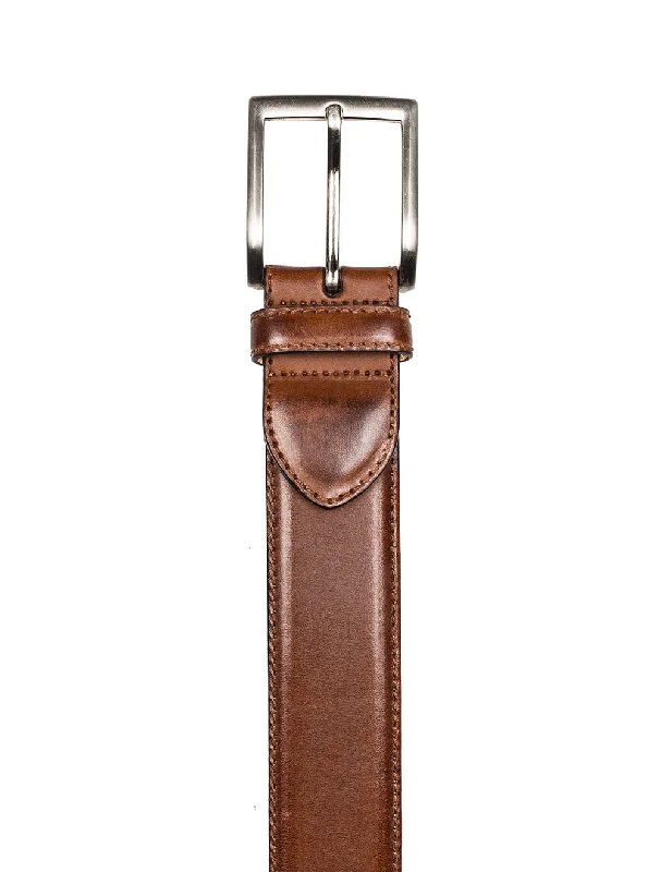 Elegant black suede buckle-Smooth Leather Belt Brown