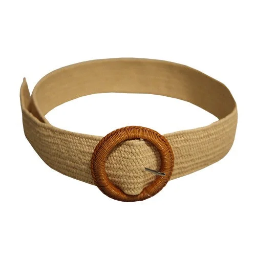 Elegant navy suede belt-Solis Womens/Ladies Rattan Stretch Belt