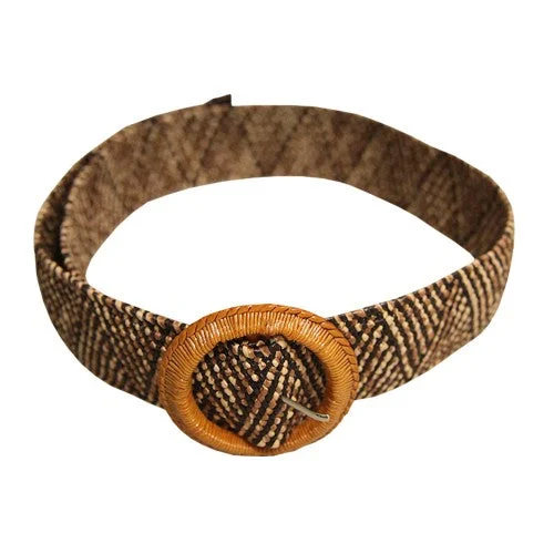 Vintage denim woven belt-Solis Womens/Ladies Two Tone Rattan Stretch Belt