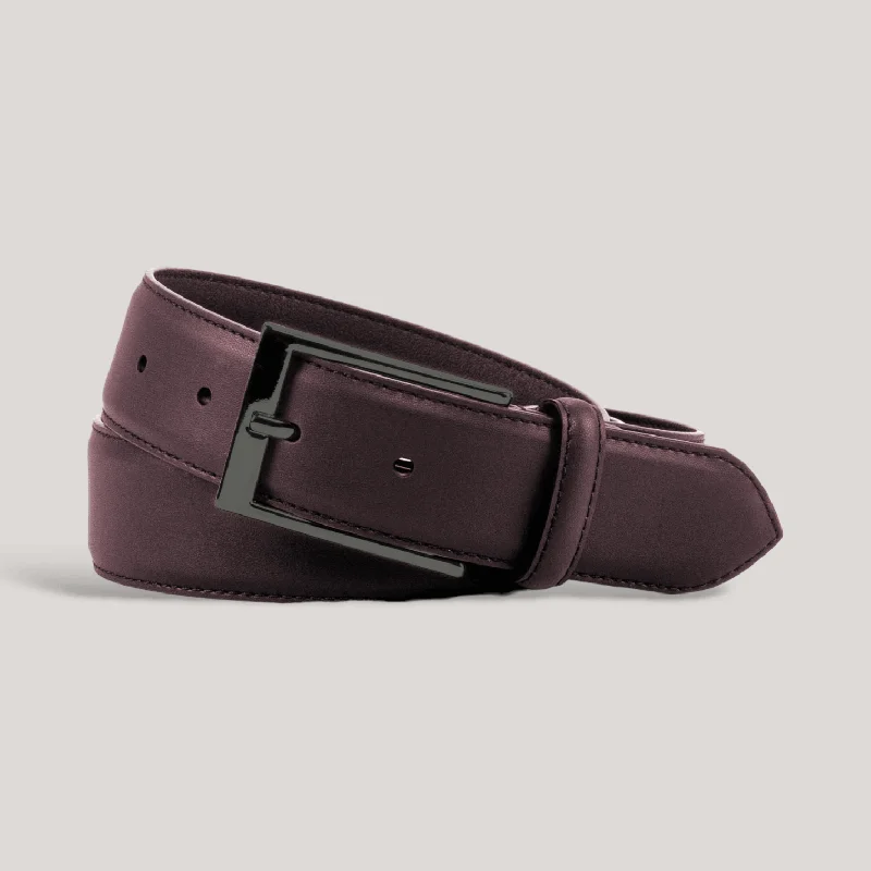 Handmade suede studded belt-SOPHOS - Burgundy Vegan Belt - Graphite