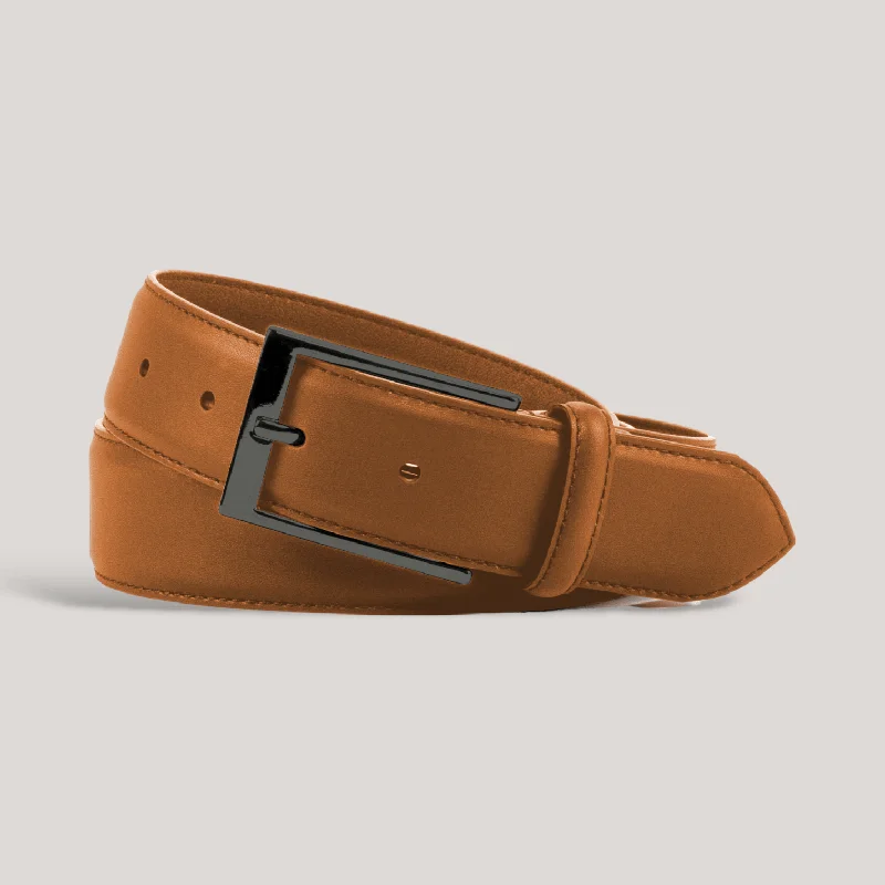 Wide suede boho belt-SOPHOS - Tan Vegan Belt - Graphite