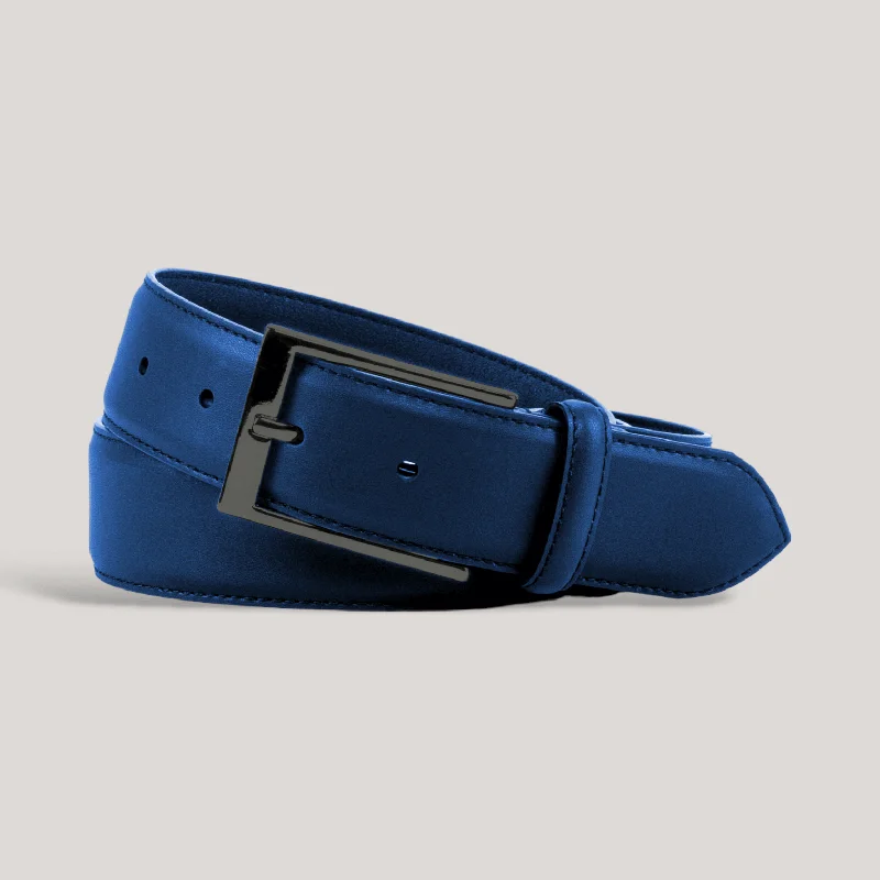 Unique antique silver belt-SOPHOS - Ultramarine Blue Vegan Belt - Graphite