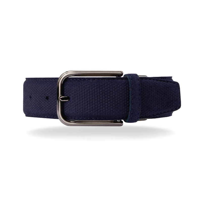 Handcrafted corduroy gray belt-Suede Belt - Blue Suede