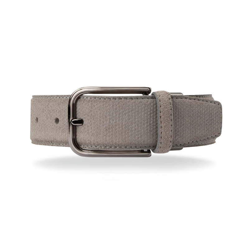 Minimalist beige canvas belt-Suede Belt - Smoke Suede