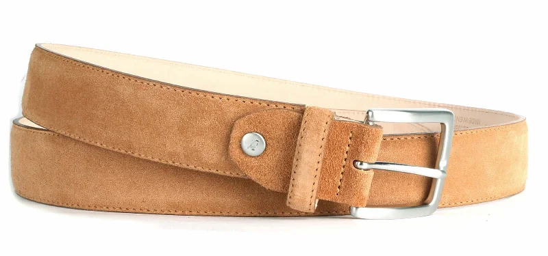 Rustic tan leather belt-Suede Belt Tan