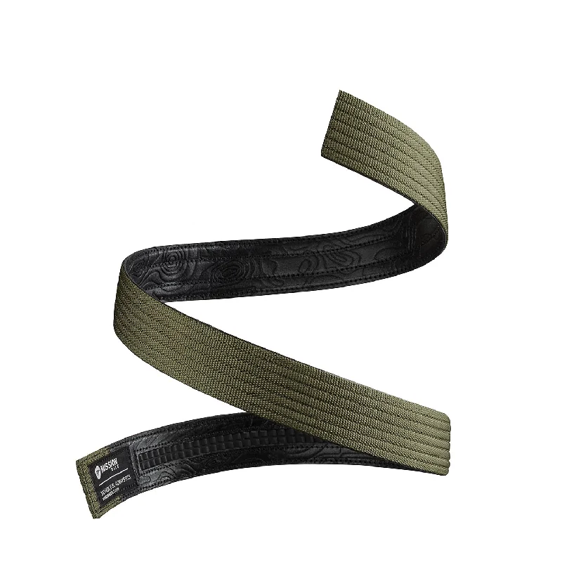 Vintage woven hemp belt-40mm DELTA Green Nylon