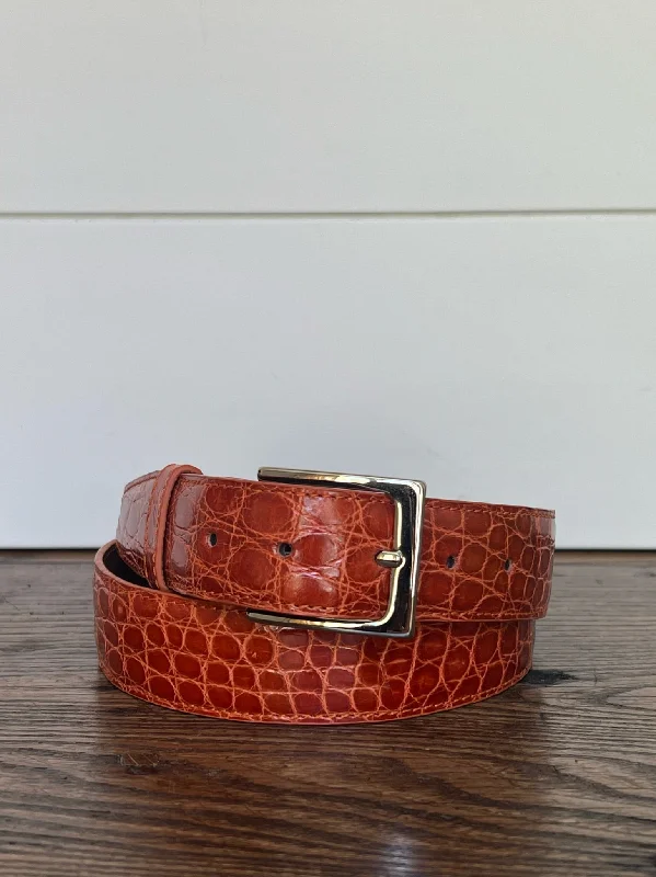 Handcrafted tan suede belt-Full Skin Belt, Burnt Orange