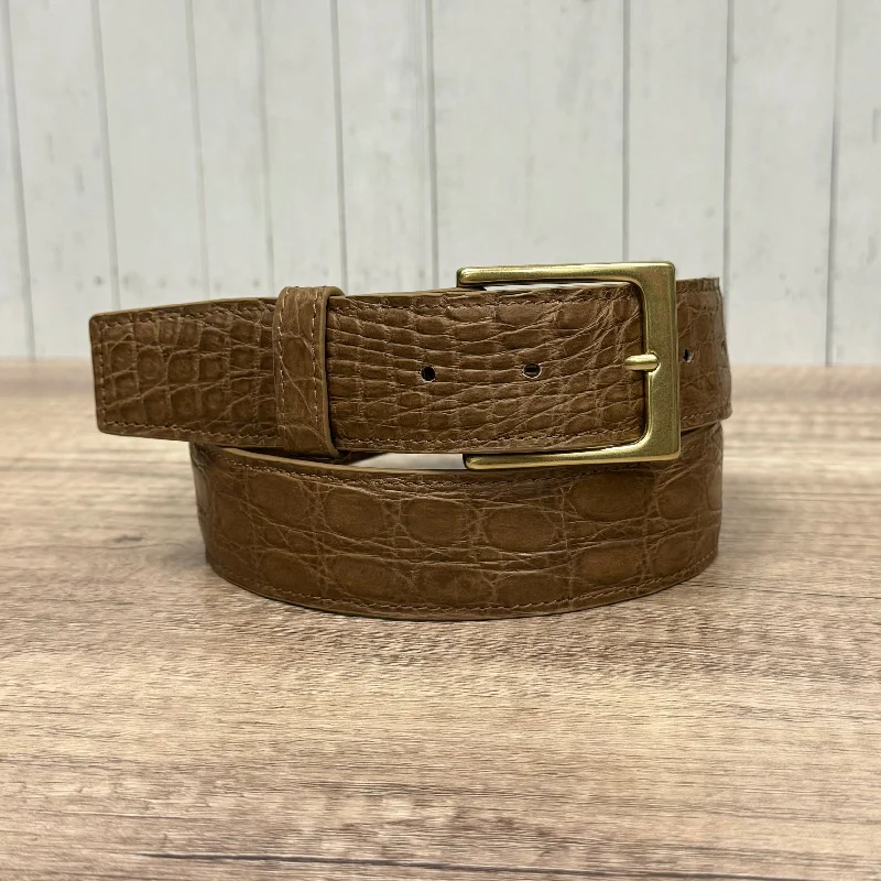 Modern black leather belt-Full Skin Belt, Light Brown Matte