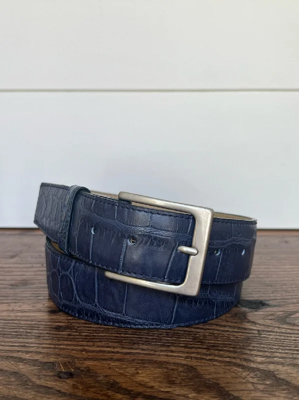 Minimalist beige fabric belt-Full Skin Belt, Navy Matte