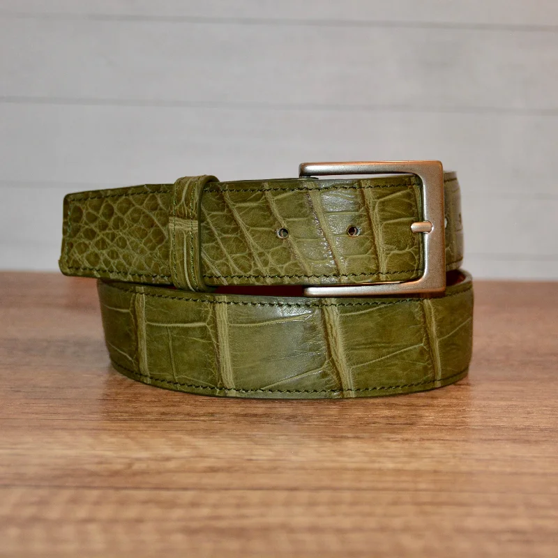 Vintage cotton webbing belt-Full Skin Belt, Olive Matte