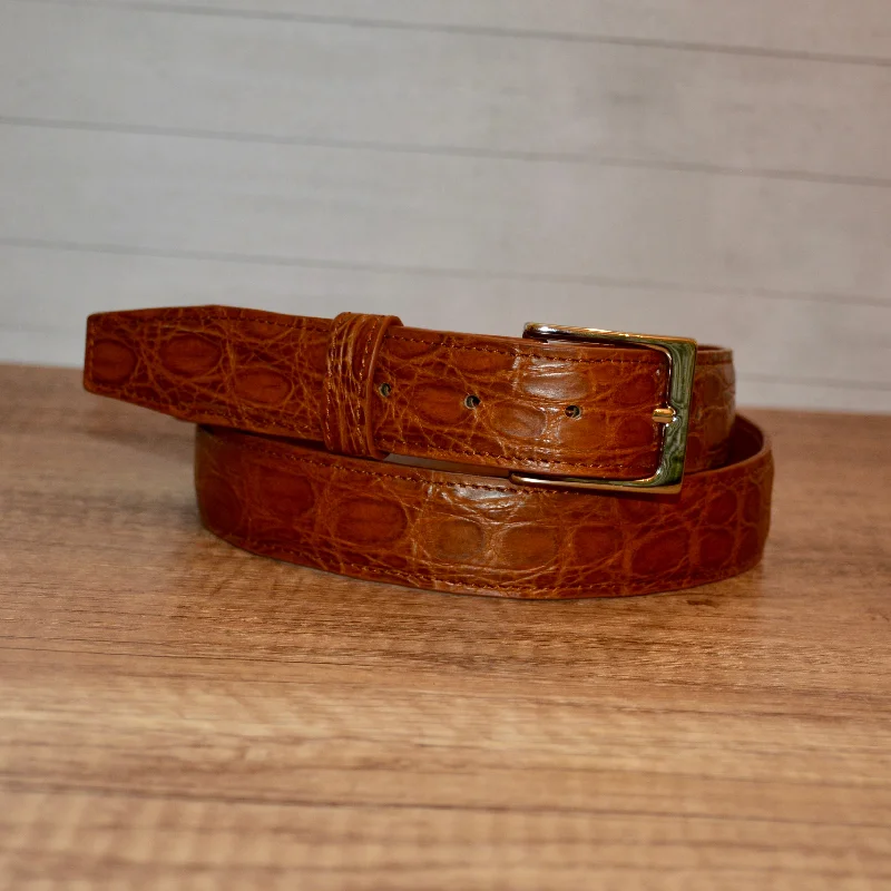 Slim leather floral belt-Full Skin Belt, Sienna