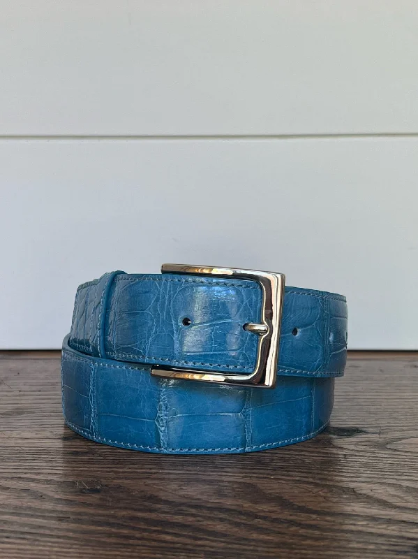 Minimalist matte black belt-Full Skin Belt, Sky Blue