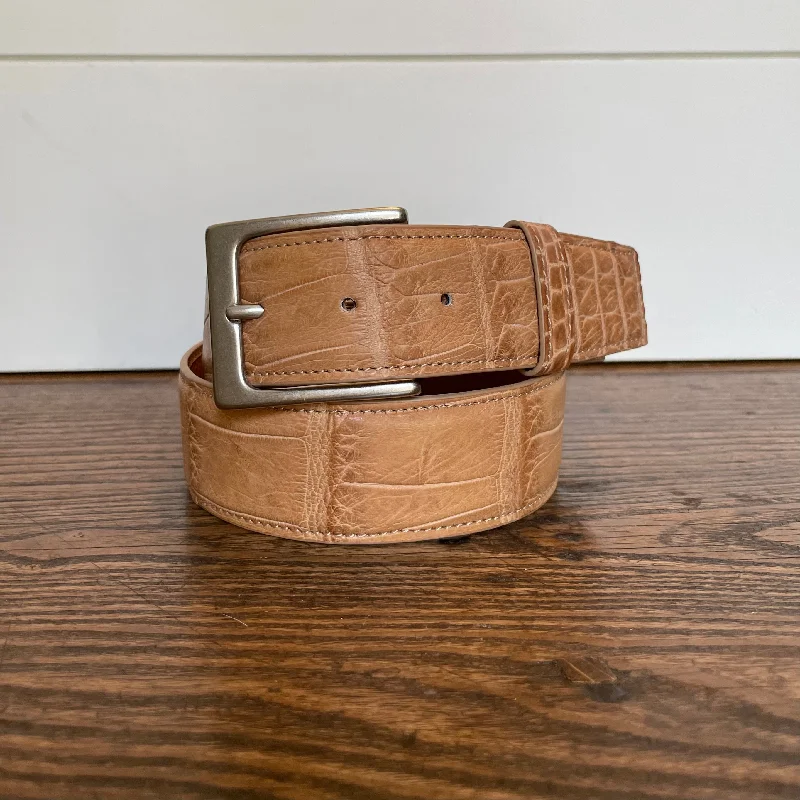 Contemporary stretch canvas belt-Full Skin Belt, Tan Matte