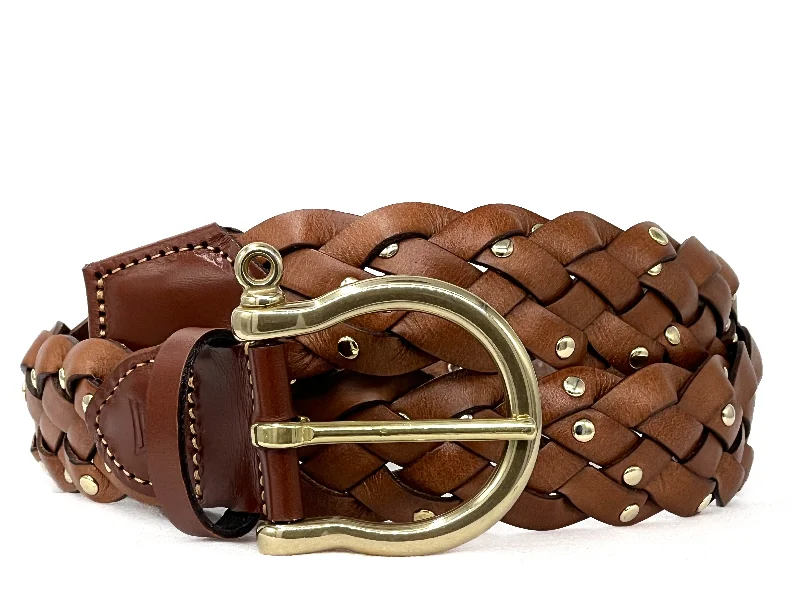 Wide leather studded belt-"THE CHLOE"