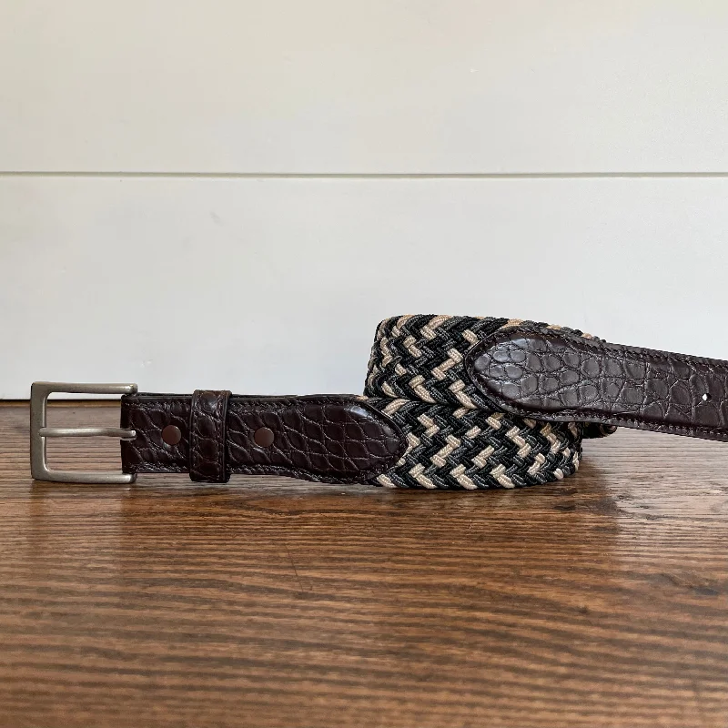 Rustic brown canvas belt-The Stretch Belt, Grey, Tan, & Black