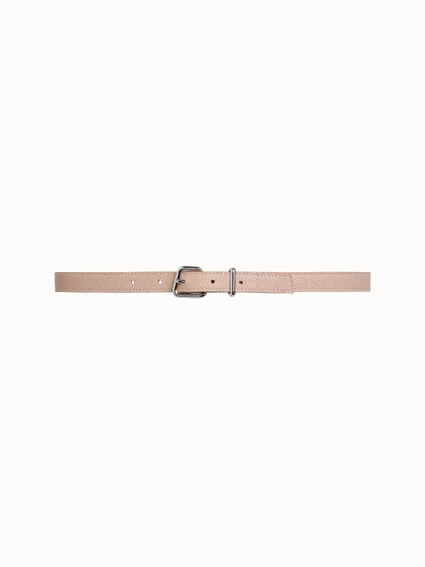 Elegant navy leather buckle-Thin Leather Trapezoid Buckle Belt