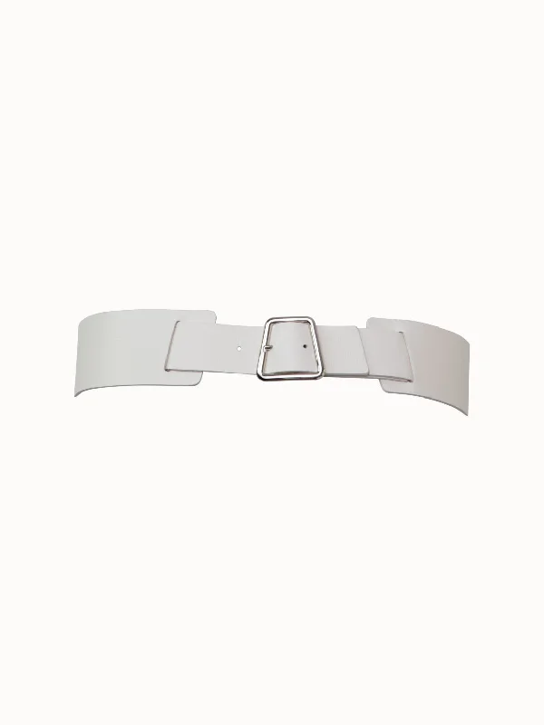 Minimalist beige suede buckle-Trapezoid Buckle Leather Waist Belt