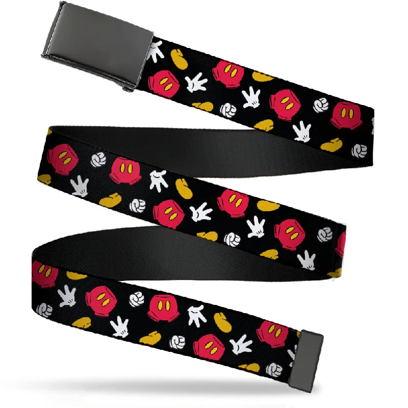 Elegant navy suede belt-Web Belt Blank Black Buckle - Mickey Mouse Costume Elements Scattered Black Webbing