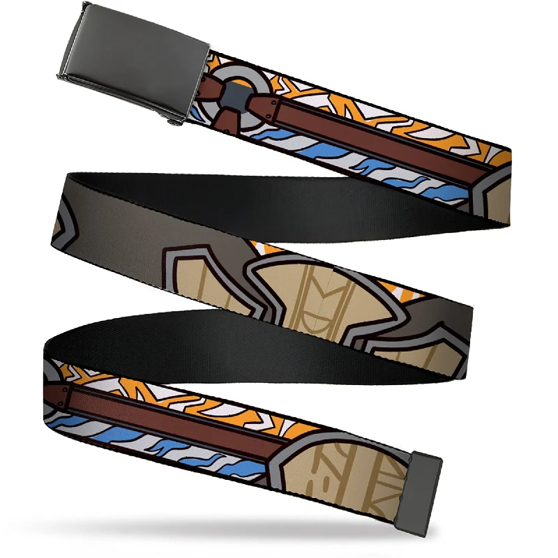 Contemporary stretch canvas belt-Web Belt Blank Black Buckle - Star Wars Clone Wars Ahsoka Tano Bounding Elements1 Webbing