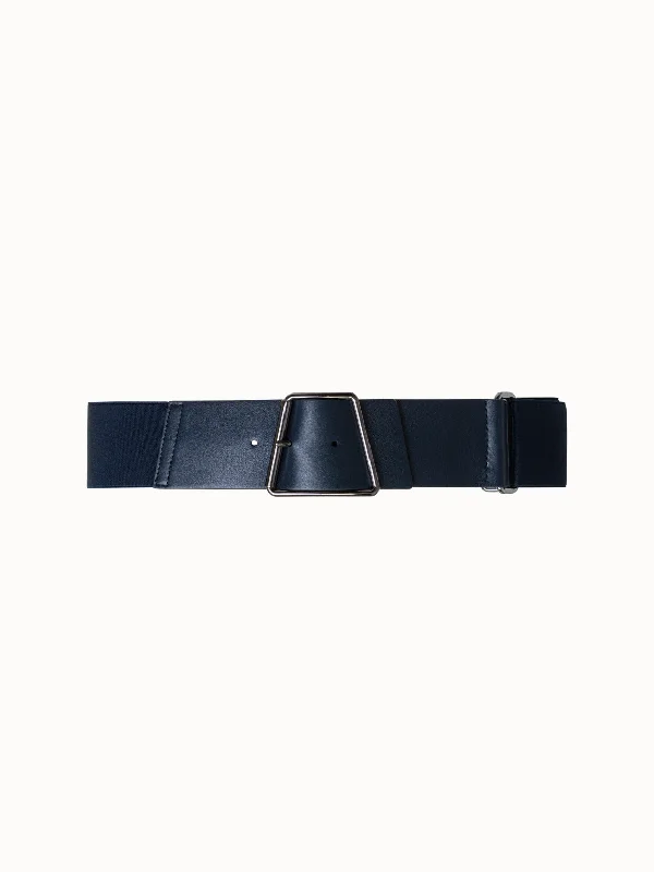 Unique brass tactical belt-Wide Leather and Elastic Belt with Trapezoid Buckle