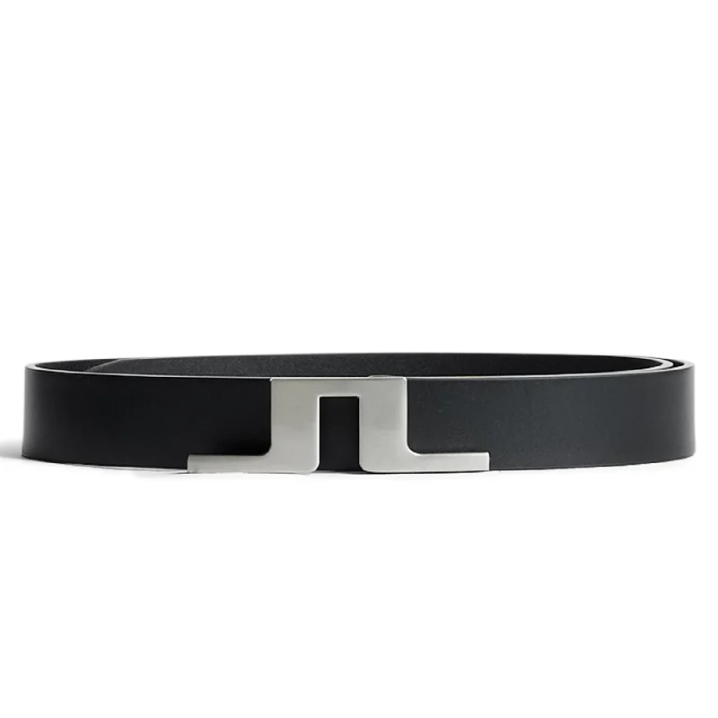 Modern black snakeskin belt-Womens Betsy Leather Belt Black - AW24