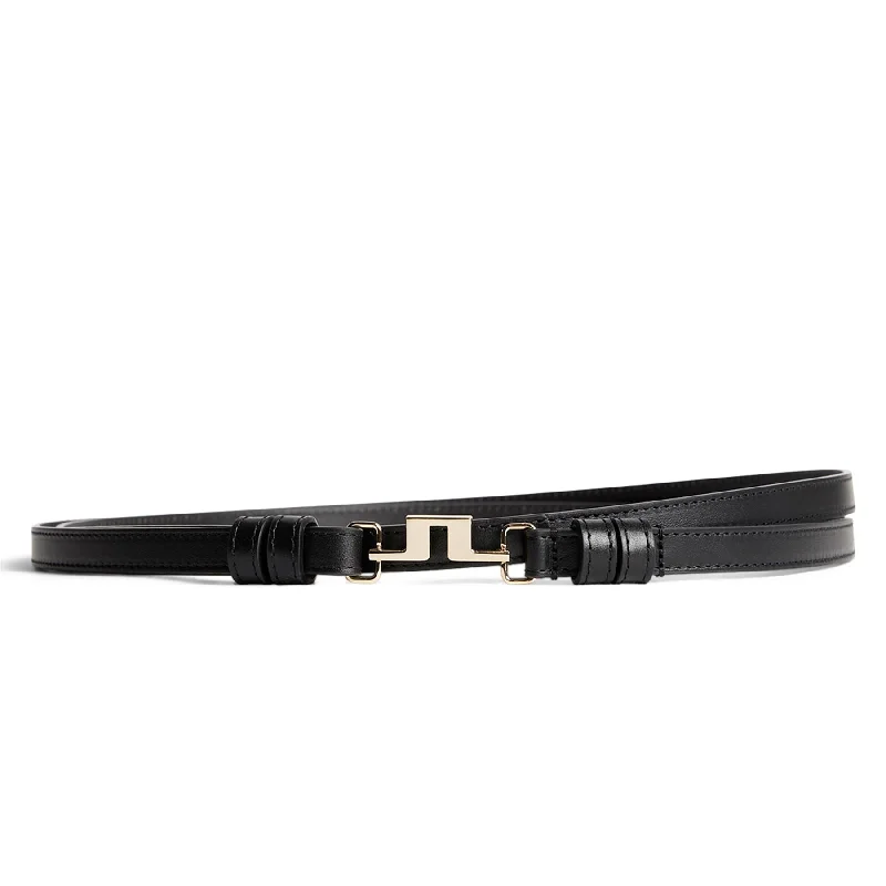 Unique vintage steel belt-Womens Blanka Pro Leather Belt Black - AW24