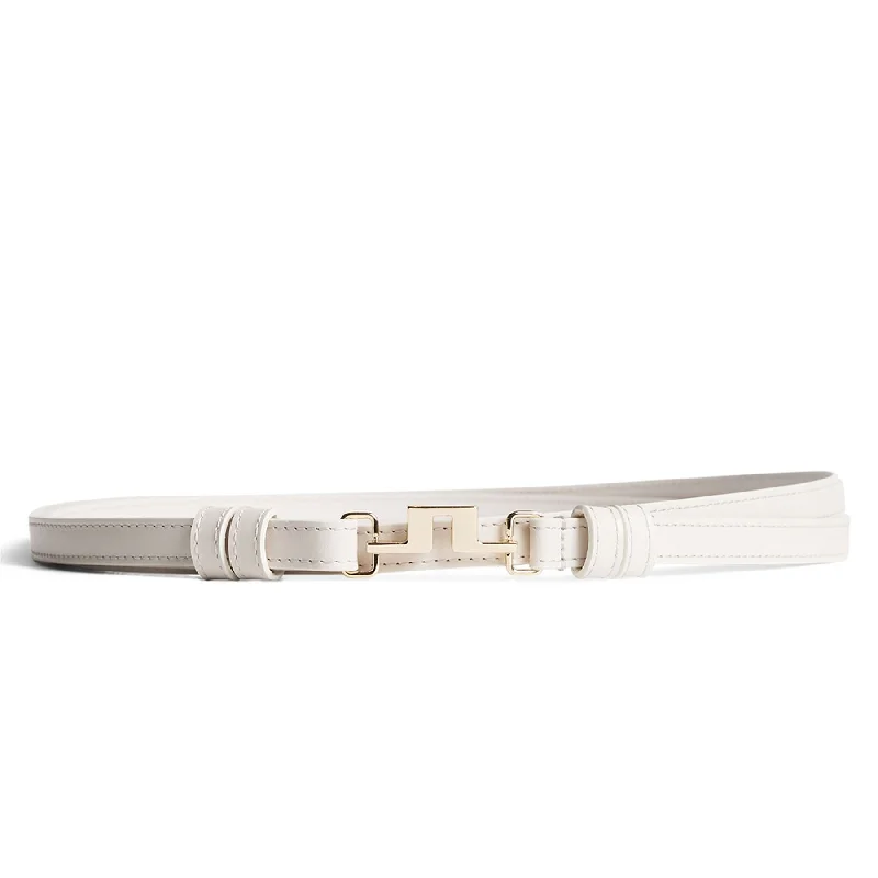 Wide canvas studded belt-Womens Blanka Pro Leather Belt Moonbeam - AW24